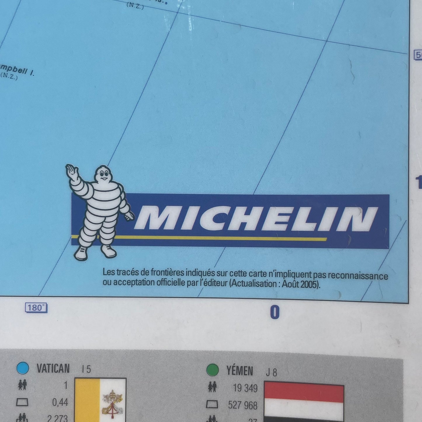 Carte du monde Michelin plastifiée 144x100cm - Ref 949