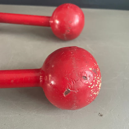 Paire d'haltères rouges en fonte - 2x2kg - Ref 1116