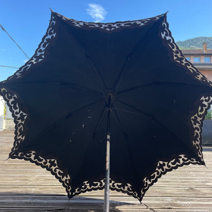 Ombrelle en soie noire 1900 - Ref 1100
