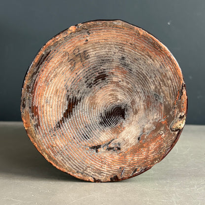 Vase bicolore en terre cuite émaillée - Artisanat savoyard - Ref 1272