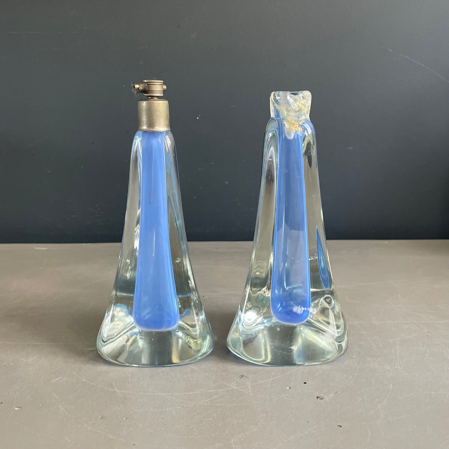 Ensemble en verre soufflé bicolore - Ref 1070