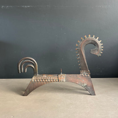 Bougeoir cheval en métal cuivré - Russie années 60-70 - Ref 1300