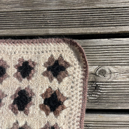 Couverture au crochet en laine 1mx1m - Ref 1093