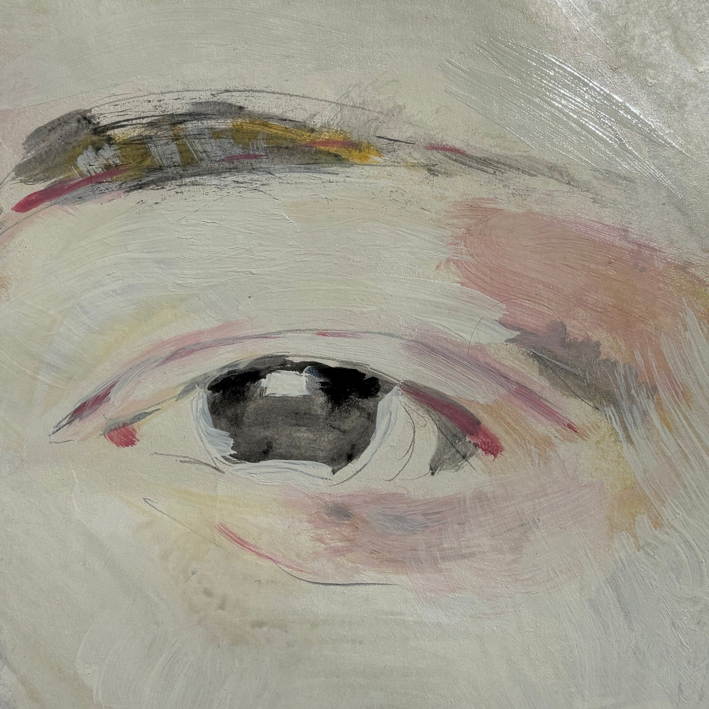 Grand portrait de Thom Yorke de Radiohead - peinture sur papier 110x75cm - Ref 1314