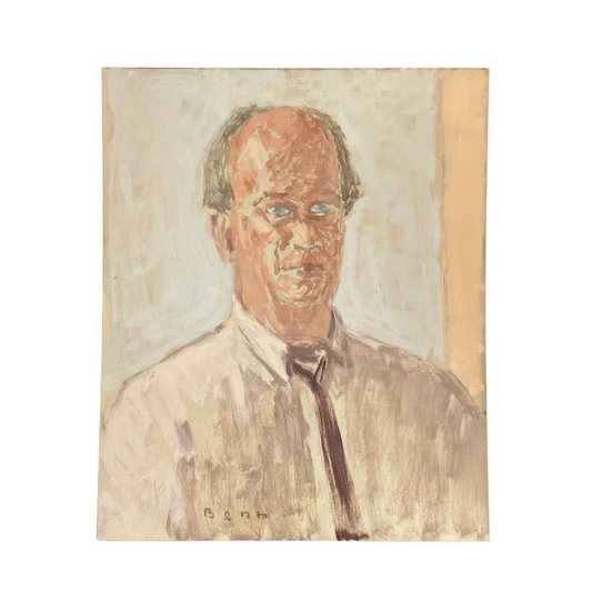Portrait d’homme à la cravate, signé Benn, 1988 - Ref 1298