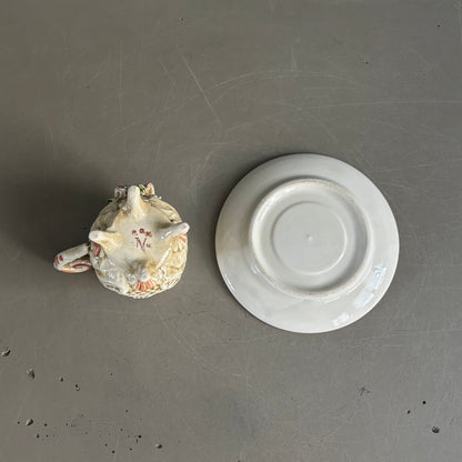 Tasse à café avec soucoupe de Capodimonte, Italie, années 50 - Ref 1215