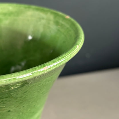 Vase bicolore en terre cuite émaillée - Artisanat savoyard - Ref 1272