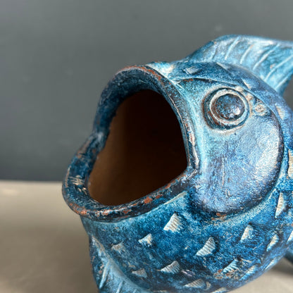 Vase - cendrier poisson en céramique vintage - Ref 1282