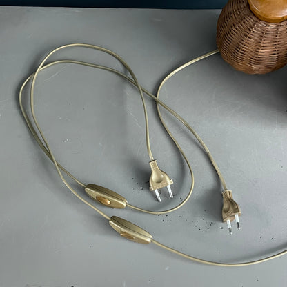Paire de pieds de lampe boules en rotin - Ref 1186