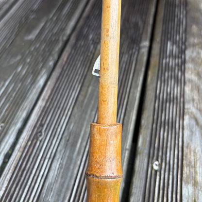 Ombrelle ancienne en bambou, bois et tissus fleuri début XXième - Ref 1254