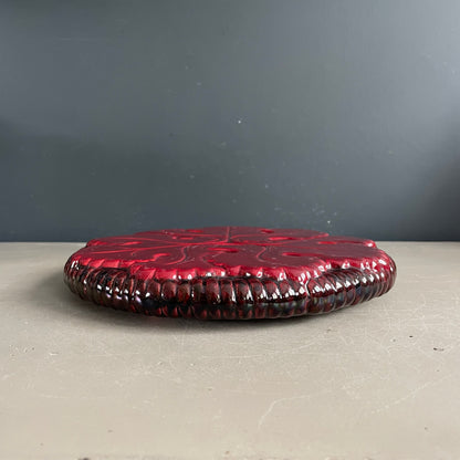 Dessous de plat en faïence bordeaux - Ref 1156