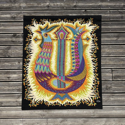 Tapisserie "l’oiseau lyre" de Michèle Ray, n68/100, années 70, Aubusson - Ref 1296