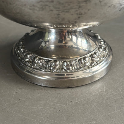 Pique-fleurs ancien en métal plaqué argent, lanthe, Angleterre - Ref 1293