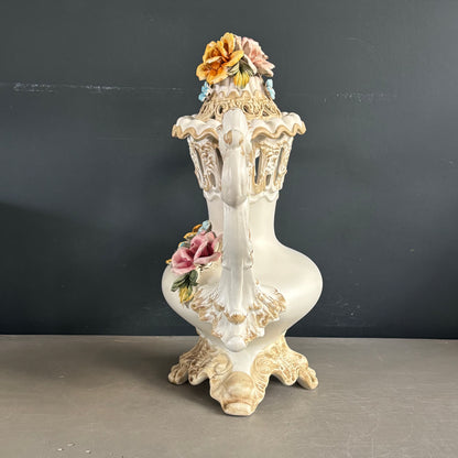 Grande verseuse en céramique et barbotine, Capodimonte, Italie, Années 50 - Ref 1295