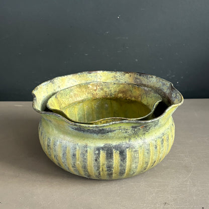 Paire de cache-pots gigognes en cuivre - Ref 1375