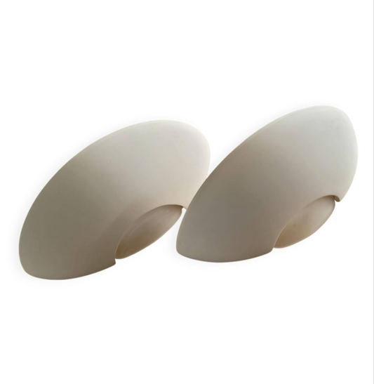 Paire d'appliques demi-lune en plâtre - ref 235