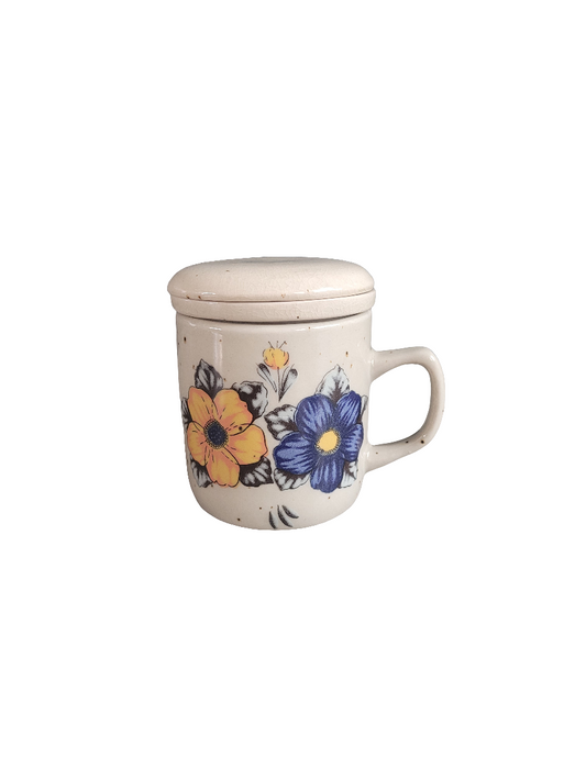 Tasse à thé vintage avec filtre et couvercle- Ref 421