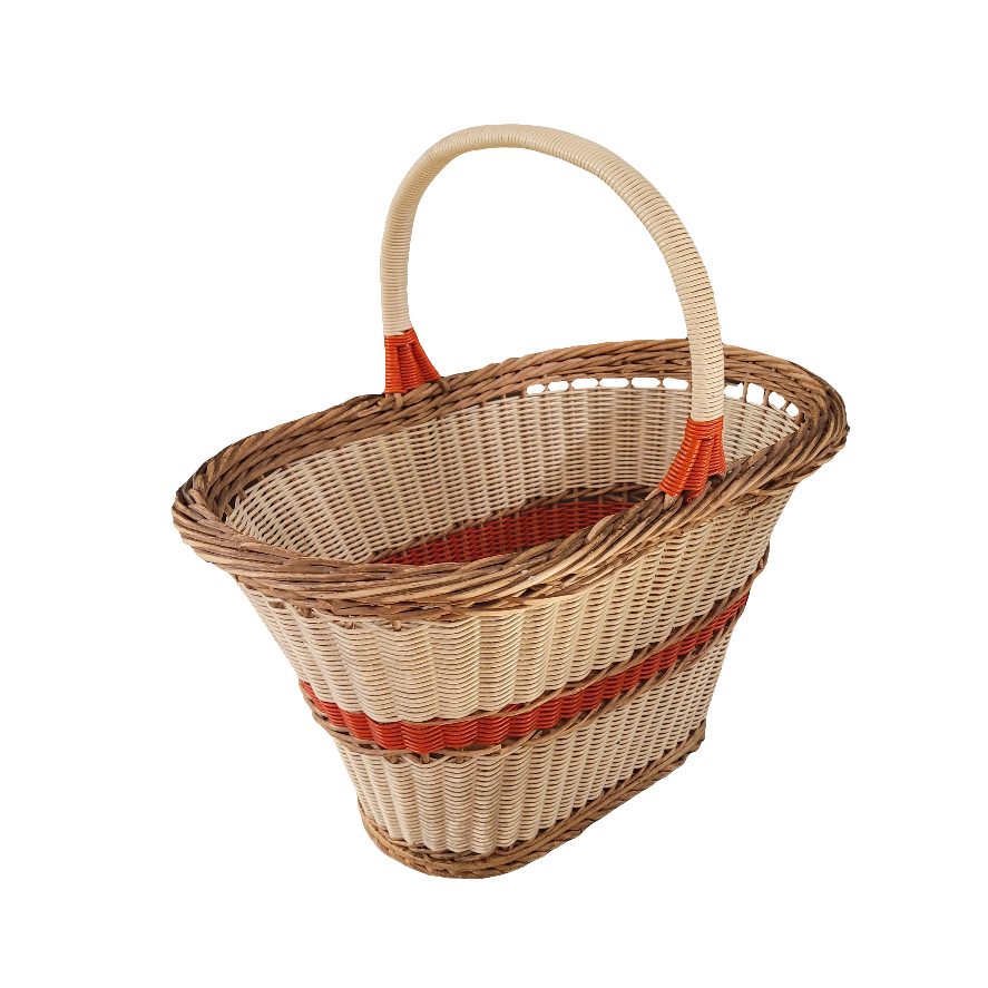Panier ancien ovale fond bois - Ref 784