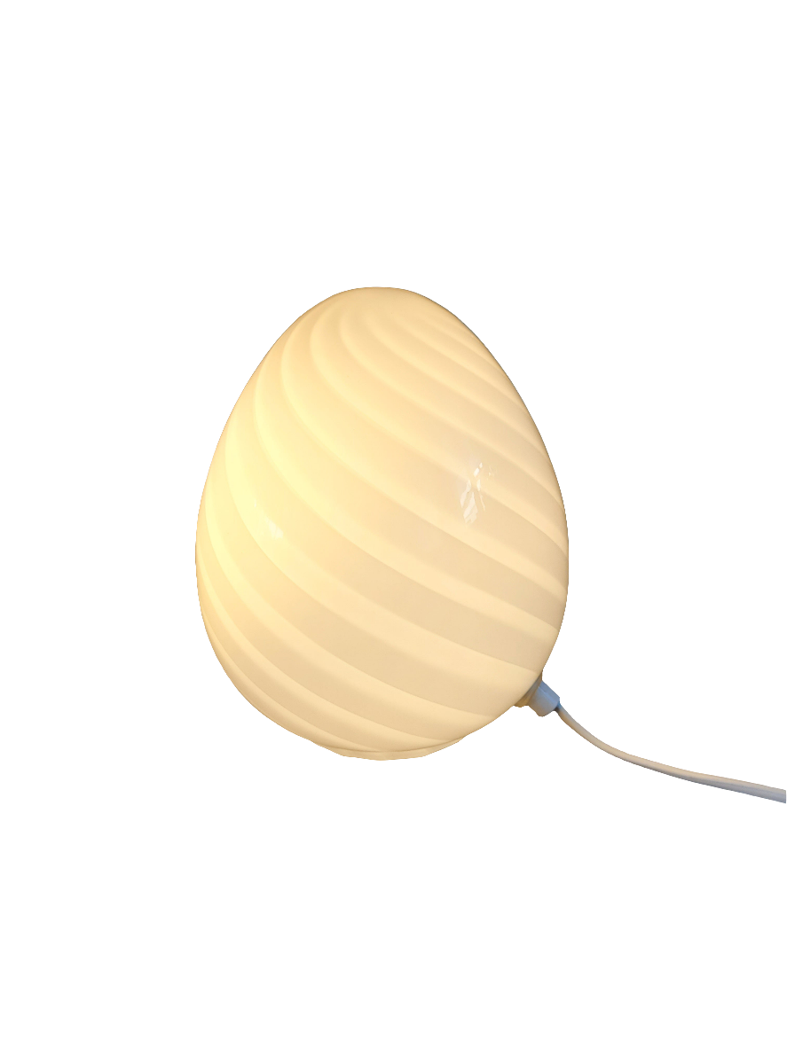 Lampe egg spirale en verre de Murano - Ref 497