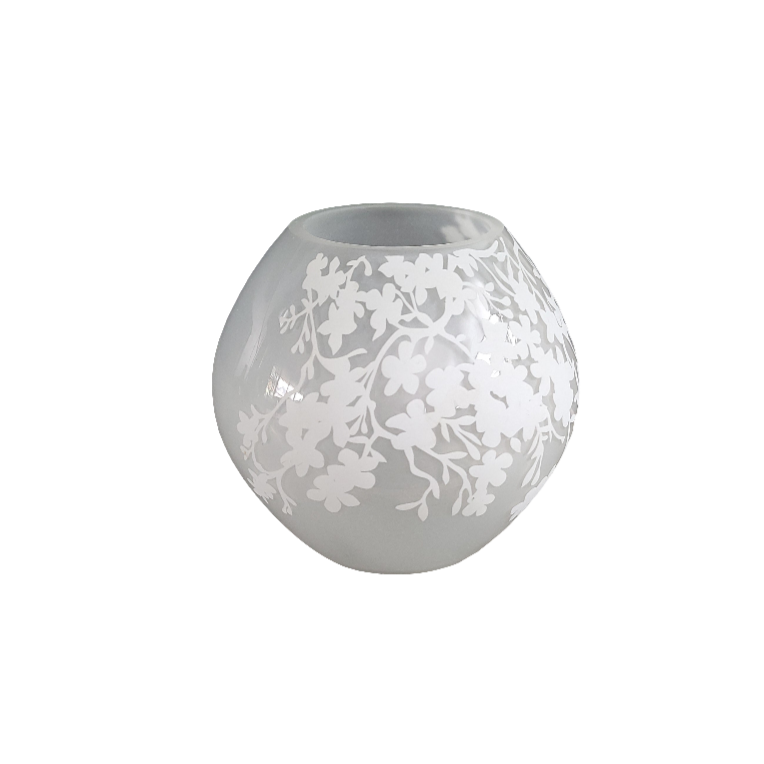 Lampe boule Ikea en verre dépoli à motifs - Ref 338