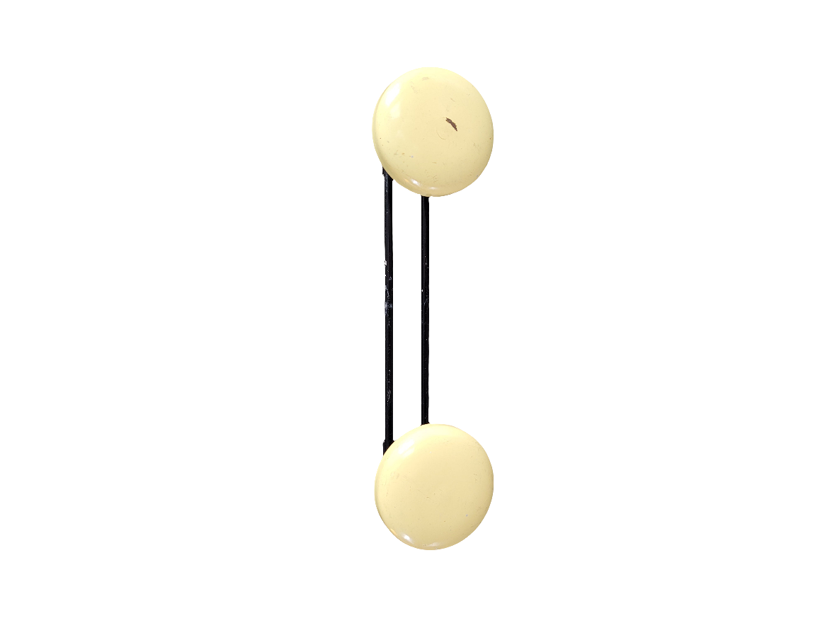 Porte-manteaux mural vintage 3 patères jaune - Ref 310