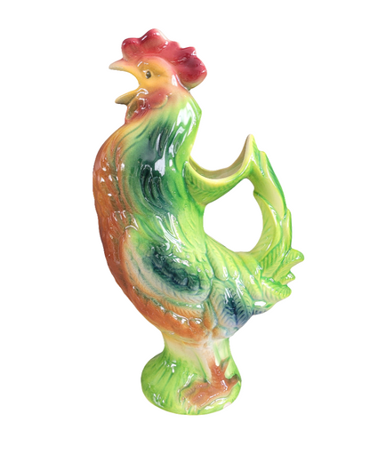 Carafe barbotine coq St Clément- Pichet Saint-Clement- Ref 521