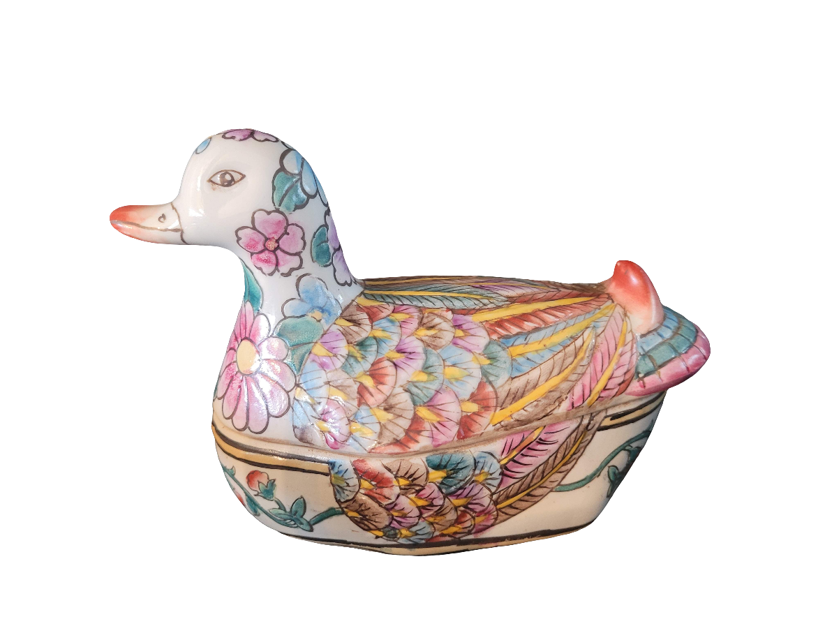 Boite canard en porcelaine de Chine - Terrine - ref 24