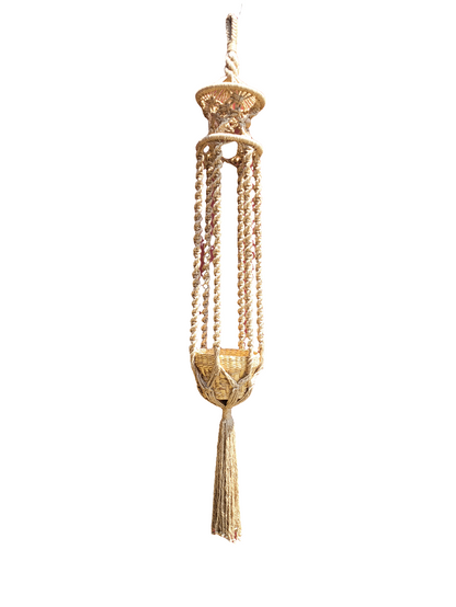 Grand porte-plante en macramé vintage - Ref 459