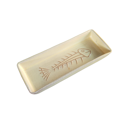 Ravier poisson en céramique jaune - Ref 786