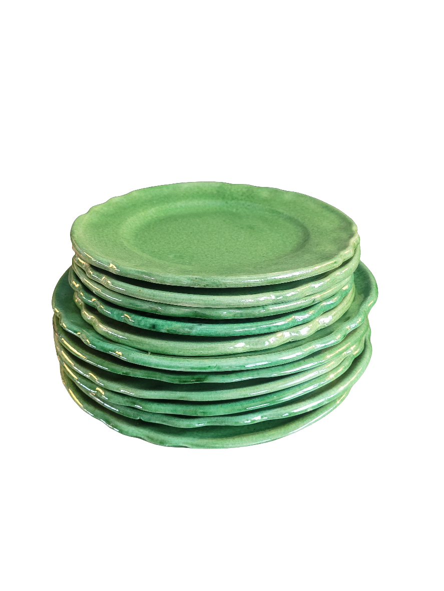 Serie d'assiettes Vallauris vertes - Ref 478