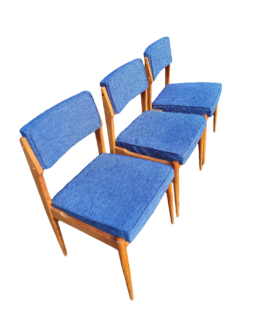 Lot de 3 chaises vintage assise matelassée