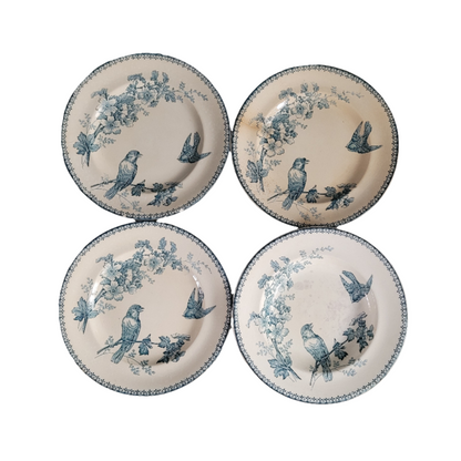 Longwy - 4 assiettes collection Mésange- Ref 545