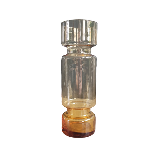 Vase cylindre en verre teinté ambré - Ref 381