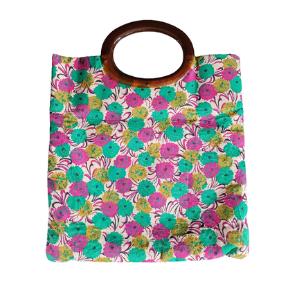 Sac à main vintage en satin et poignées acétate - 546