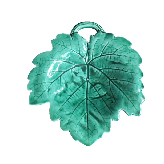 Plat feuille de vigne vert Sarreguemines- Ref 230