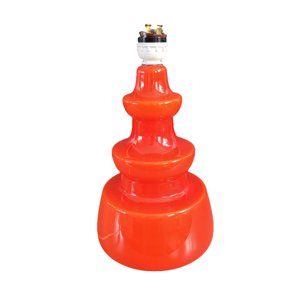 Pied de lampe en verre bicouche orange  - Ref 563