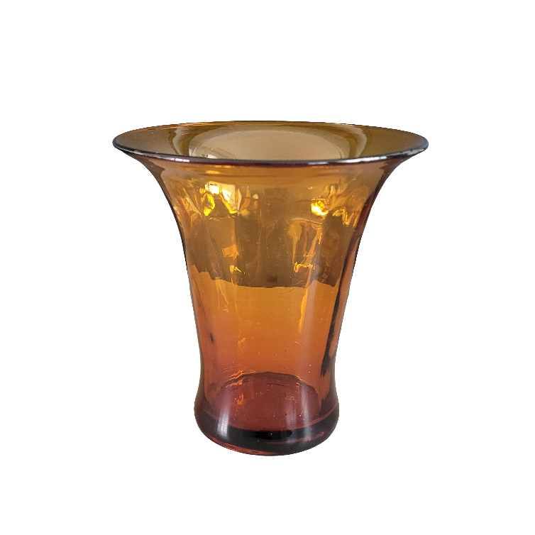 Vase en verre ambré évasé- Ref 790
