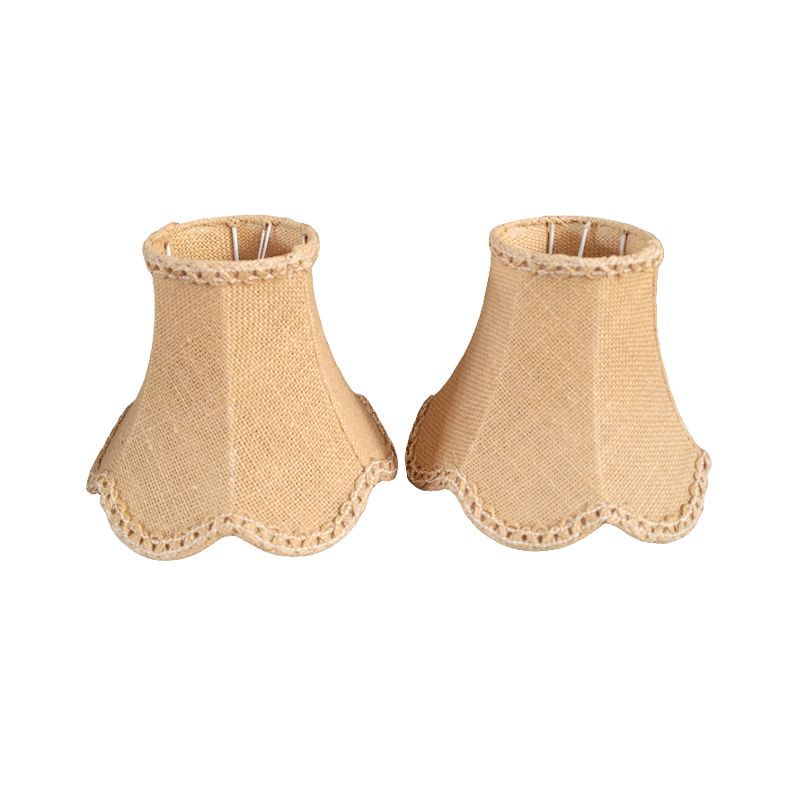 Paire d'abat-jour vintages en toile de jute - Ref 448