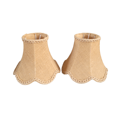 Paire d'abat-jour vintages en toile de jute - Ref 448