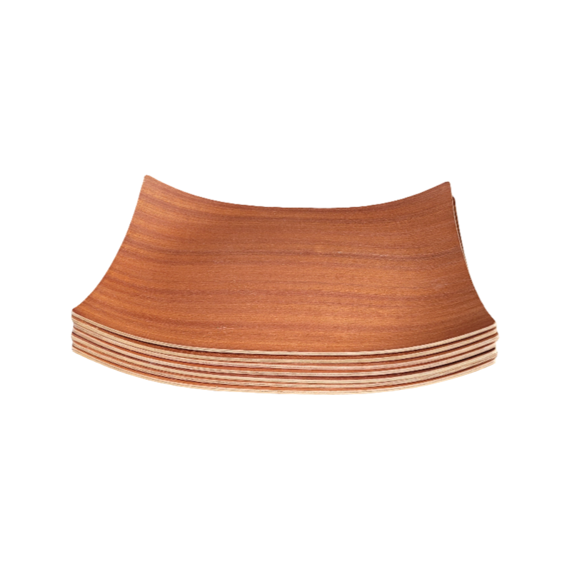 Assiettes de présentation en teck courbé- Lot de 7 - Ref 356