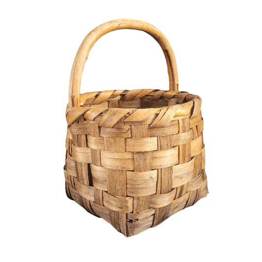 Panier en bois courbé et lamelles de bois - Ref 462