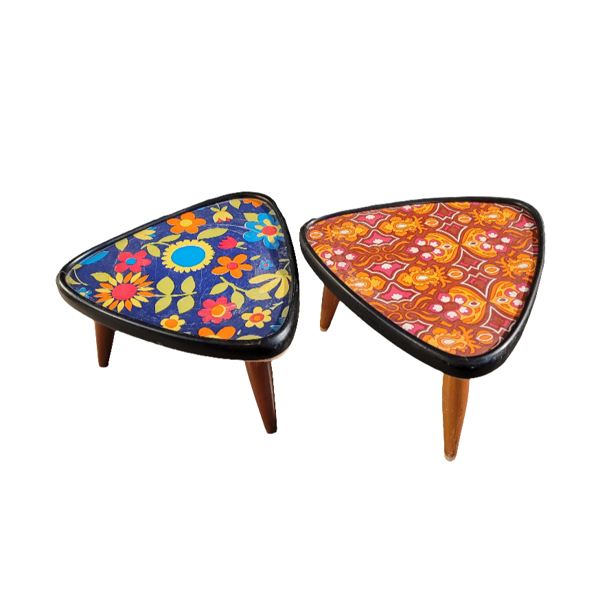 Paire de porte-plantes vintages  à motifs - Ref 574