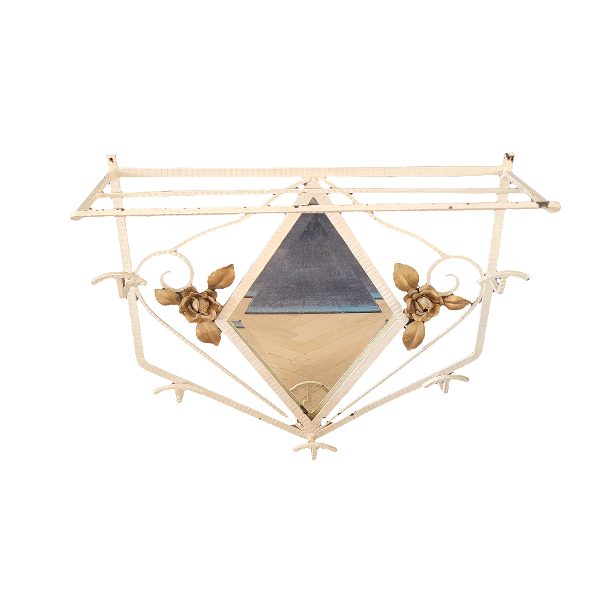 Vestiaire d'entrée- Porte-manteaux mural à miroir - Ref 778