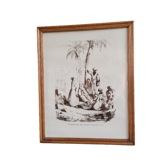 Gravure ancienne, scène des Antilles - Max Radiguet - Ref 446