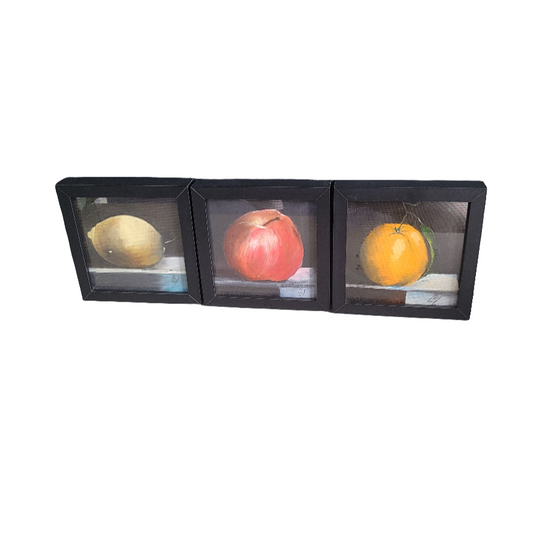 Trio de peintures fruits pour cuisine - Ref 233