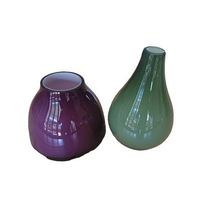 Paire de vases en verre double couche