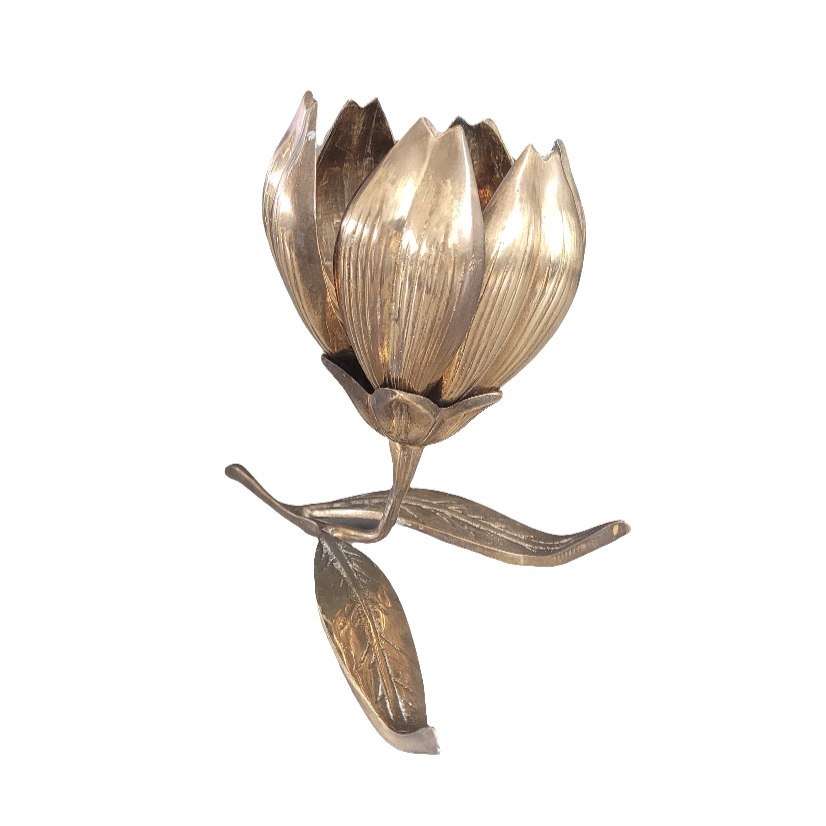 Cendrier-bougeoir fleur en laiton massif - Ref 334