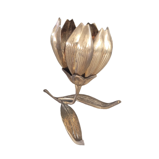 Cendrier-bougeoir fleur en laiton massif - Ref 334