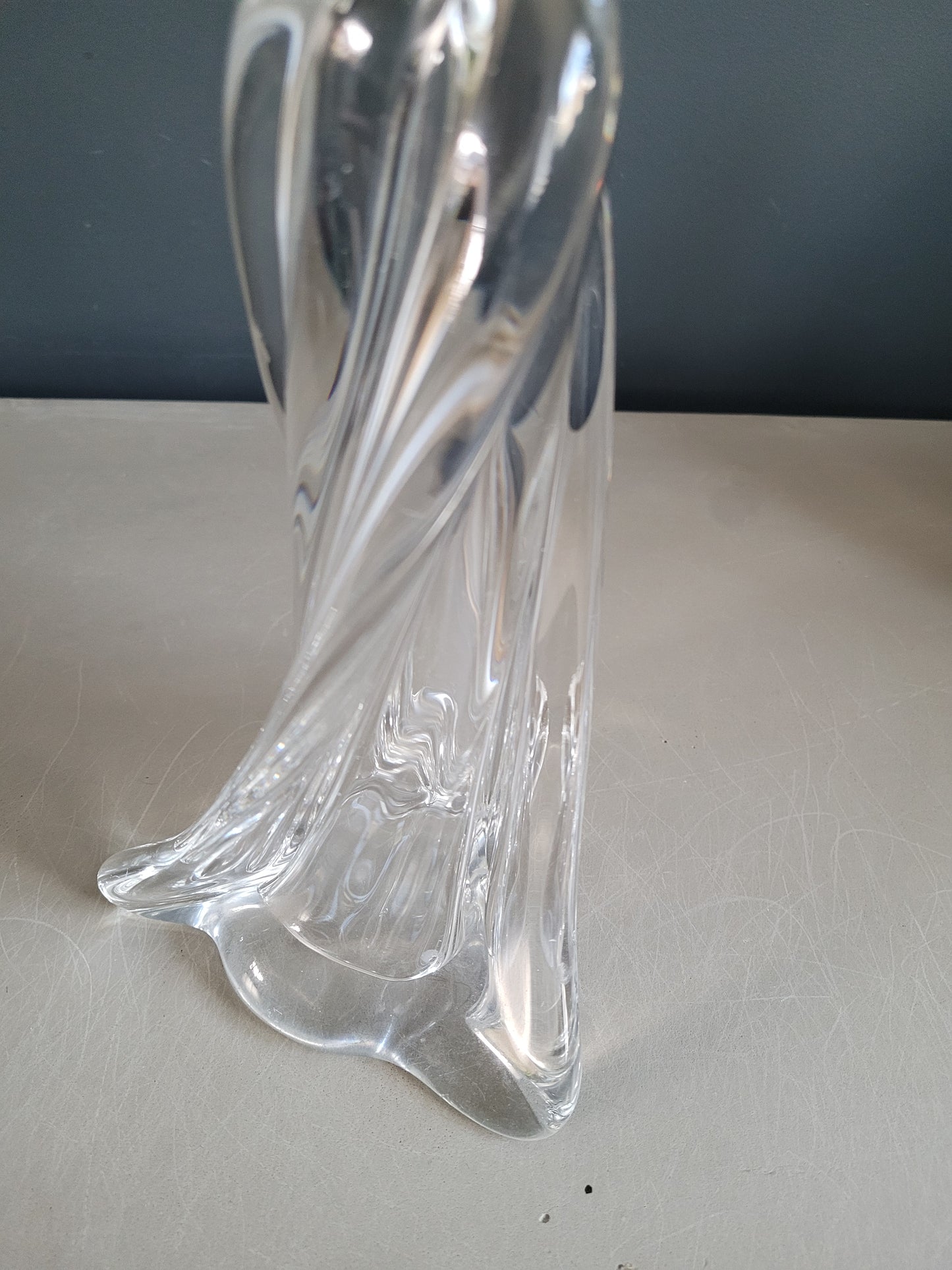 Pied de lampe ancien en cristal- Ref 301