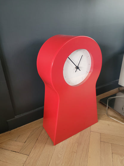 Horloge Ikea vintage rouge, design Thomas Eriksson - Grand modèle- Ref 373